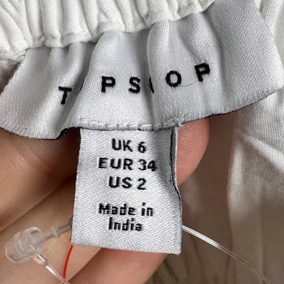 Asos‎ / TopShop Size 2 White 100% Cotton Mini Beach Dress NWT Adjustable Straps - Picture 4 of 6